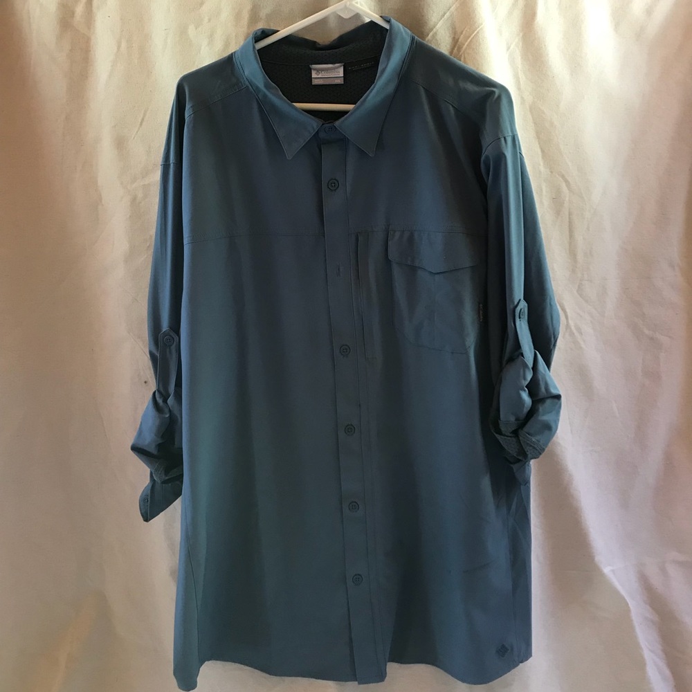 Blue Button Up Fishing Shirt